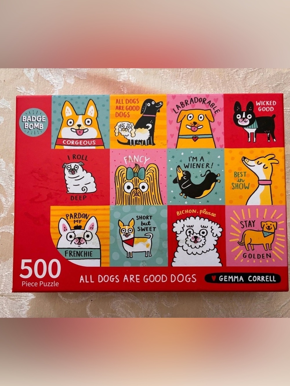 Gemma Correll 500 Piece Puzzle All Dogs Are Good Dogs